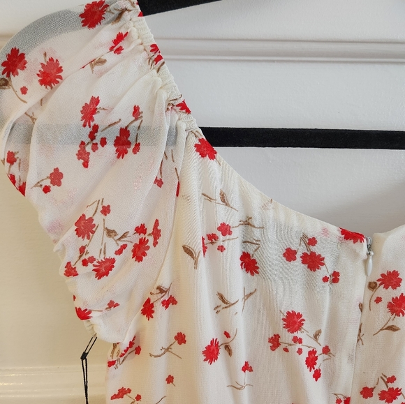 New Reformation Parrot Mini Dress in Floral Telegraph Print - Picture 3 of 14